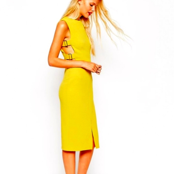ASOS Dresses & Skirts - Asos Mustard Yellow Midi Dress NWT